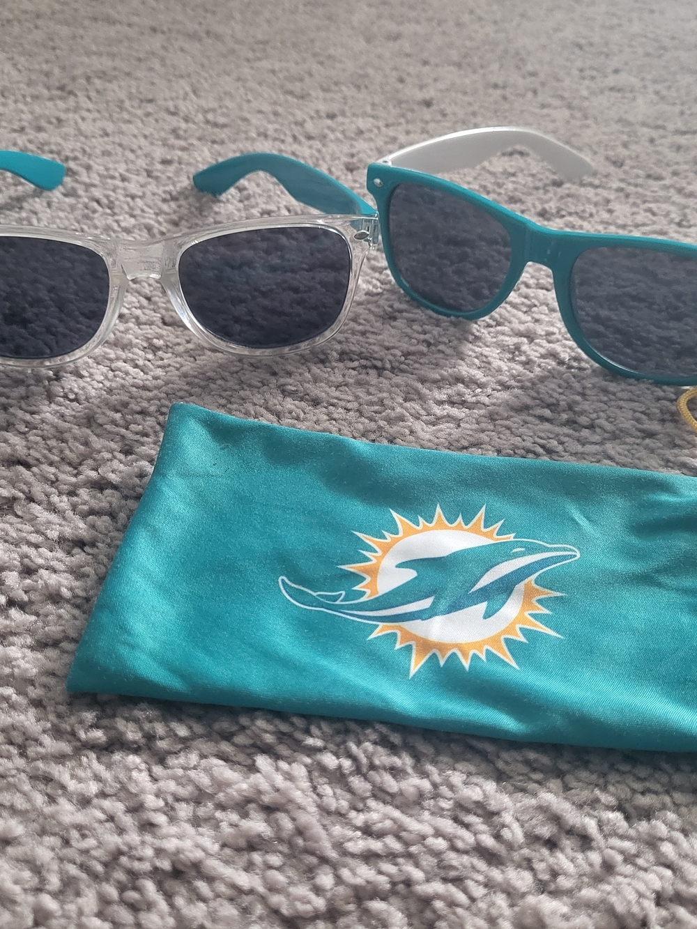 Kids Teal Miami Dolphins Sunglasses with Logo Pouch